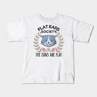 The Flat Ear Society Angry Cat Funny Meme Kids T-Shirt